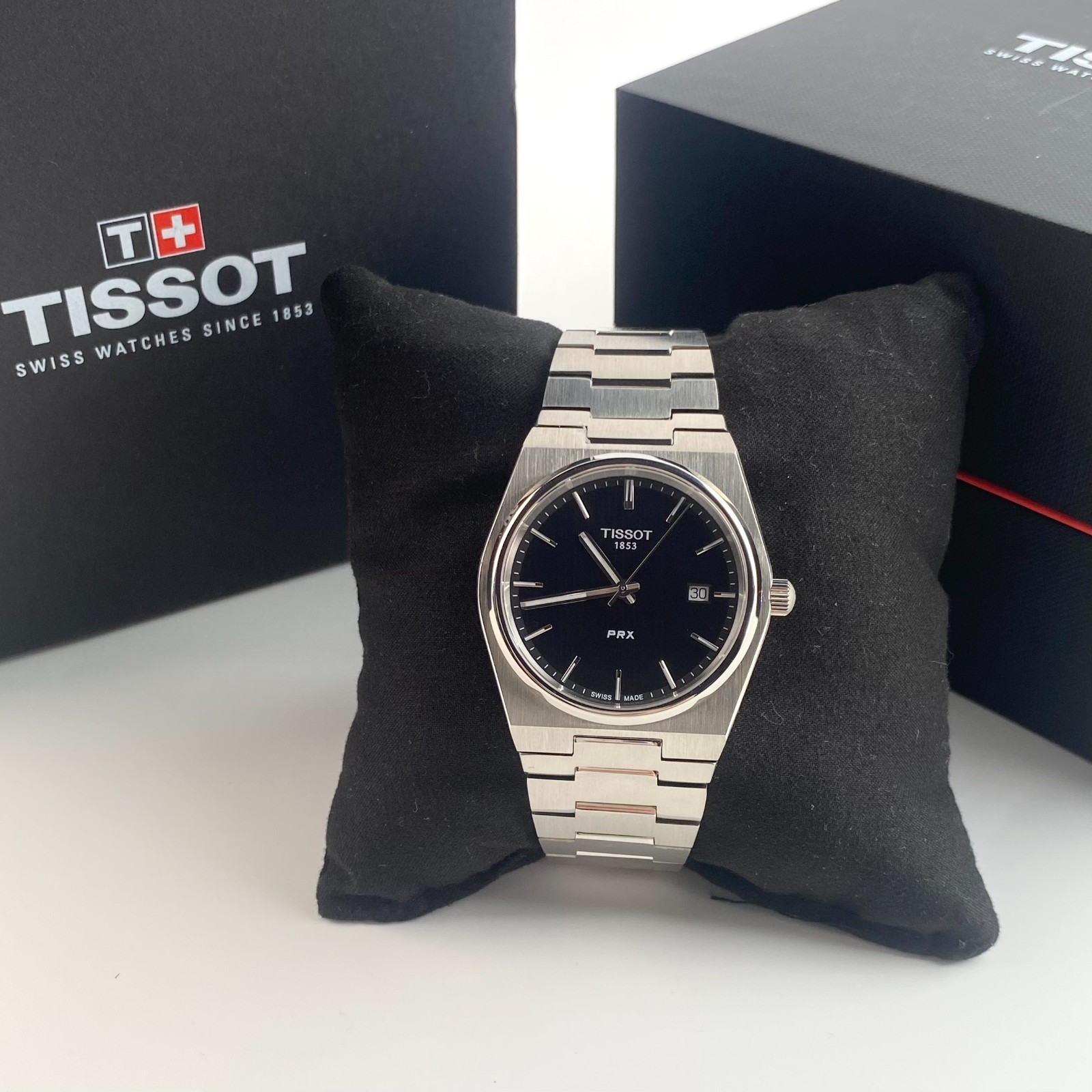Tissot PRX 40mm Swiss Quartz Watch Black Dial StainlessSteel T137.410.11.051.00