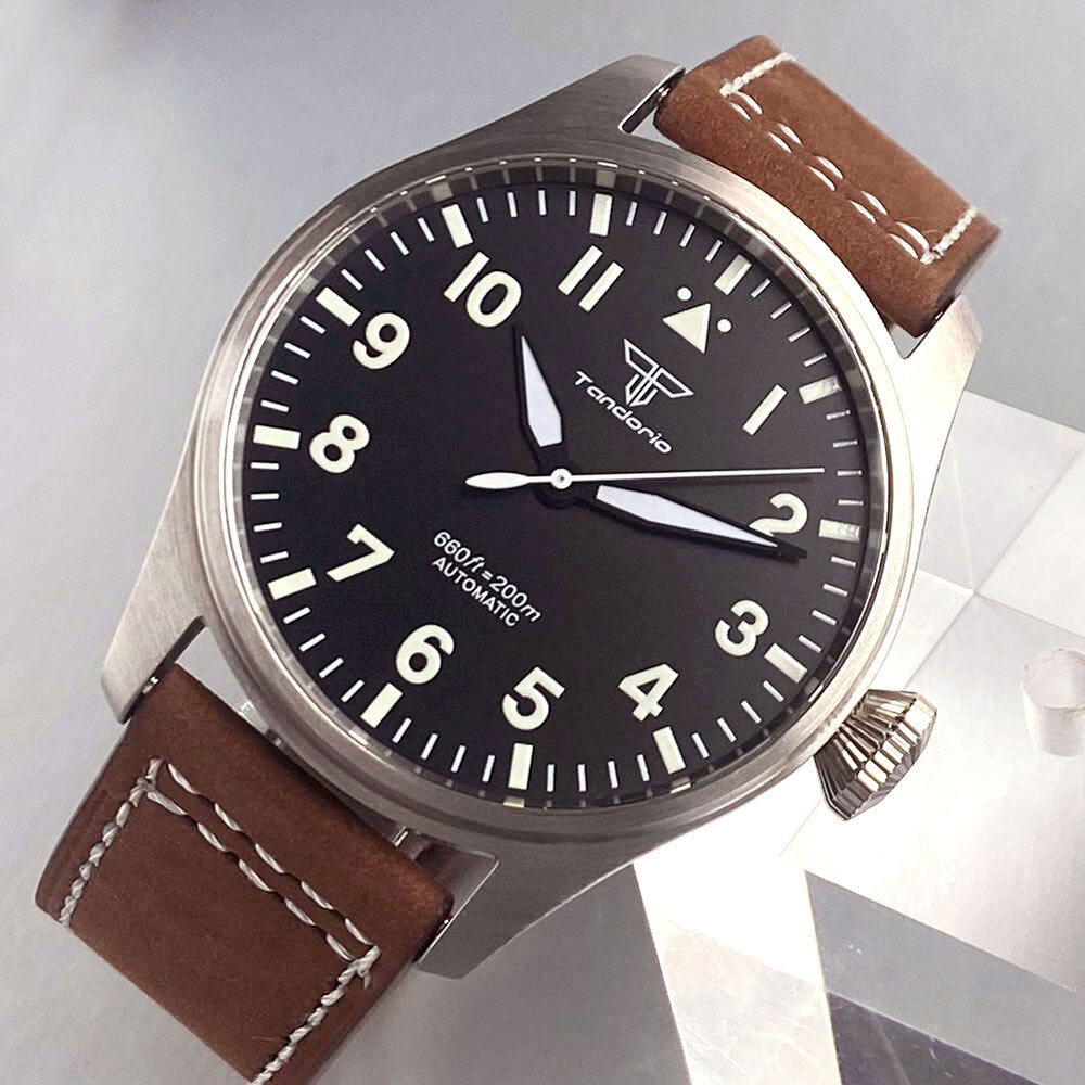 Luxury Tandorio 20ATM Diver Pilot 43mm NH35 PT5000 Automatic Men Watch Sapphire