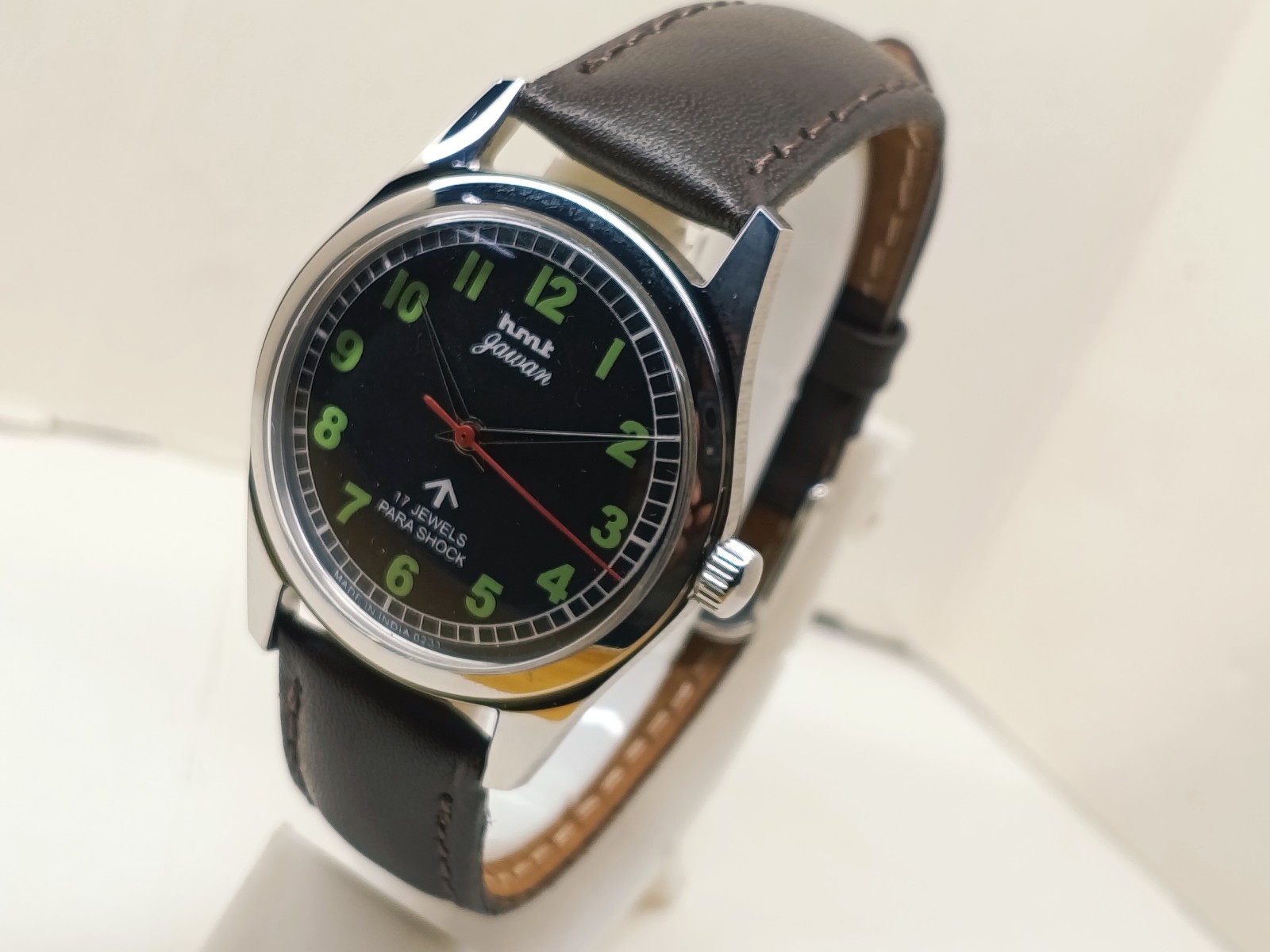 HAND WINDING VINTAGE HMT JAWAN BLACK DIAL MECHANICAL WATCH FOR MENS