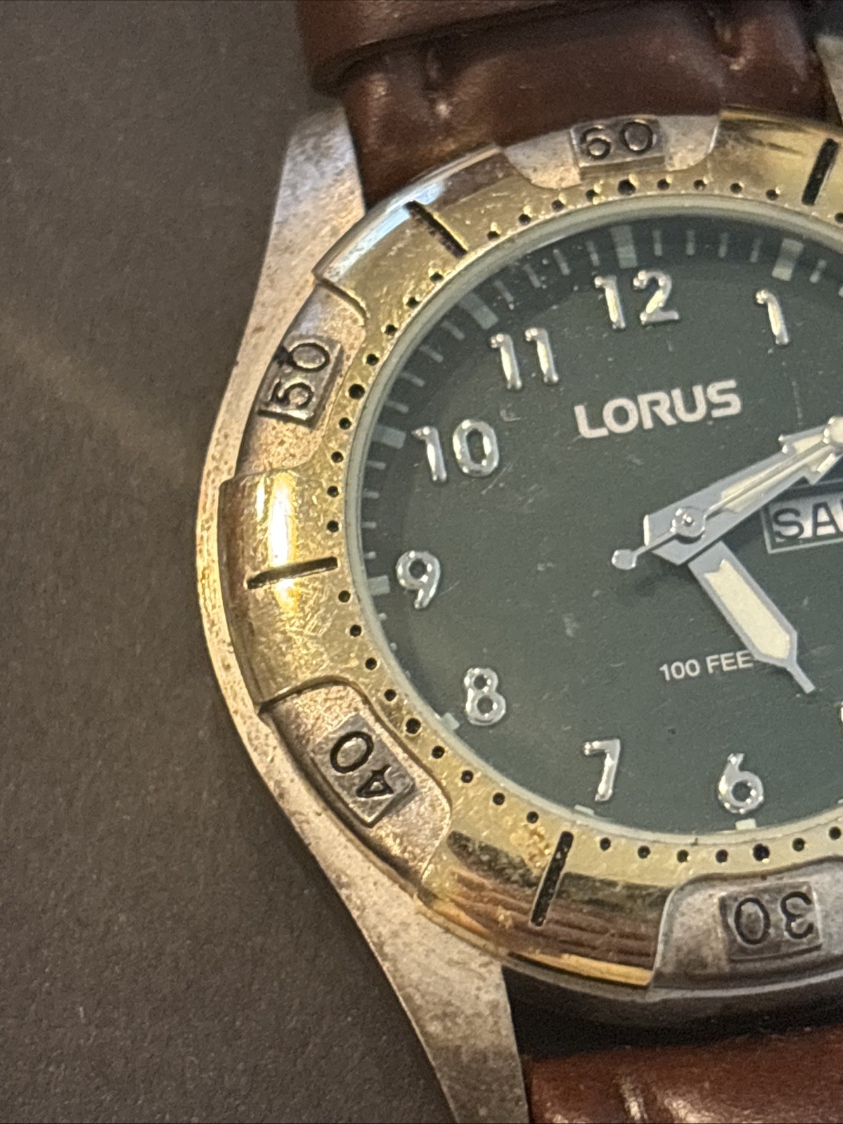 Lorus By Seiko Day-Date 100 Feet Watch Men’s For Parts-Repair-Restoration As Is