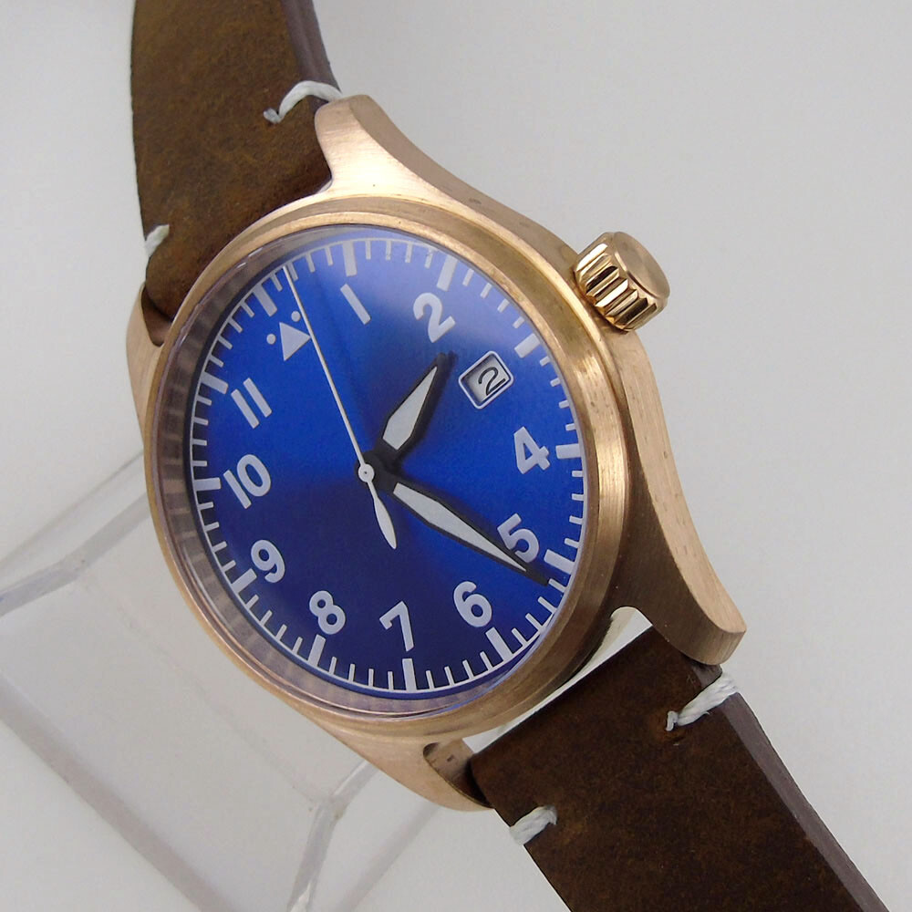 brushe 39mm Tandorio blue dial NH35 automatic mens watch CUSN8 solid Bronze case