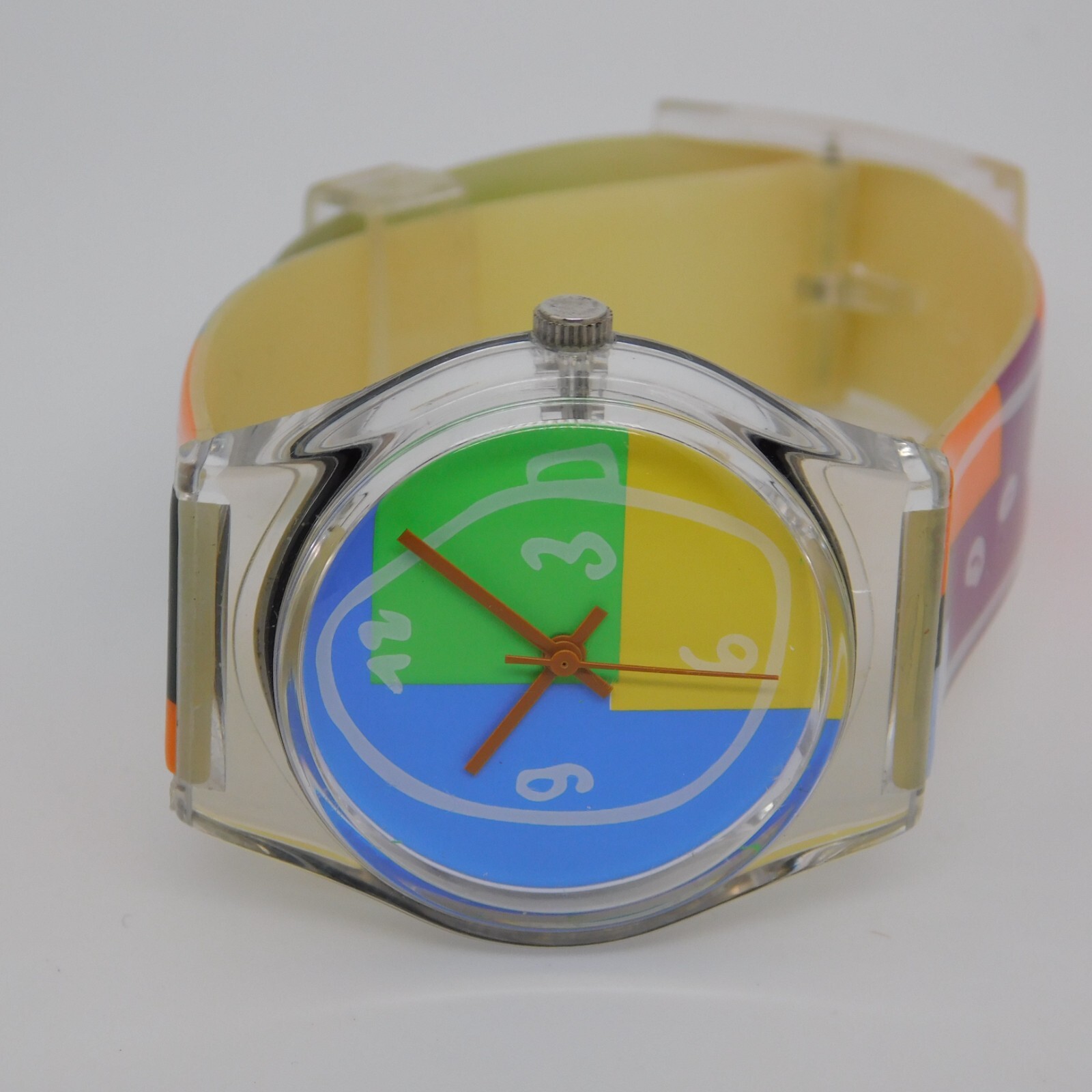 Clear Plastic Case Multicolor Quartz Analog Women’s Watch New Battery