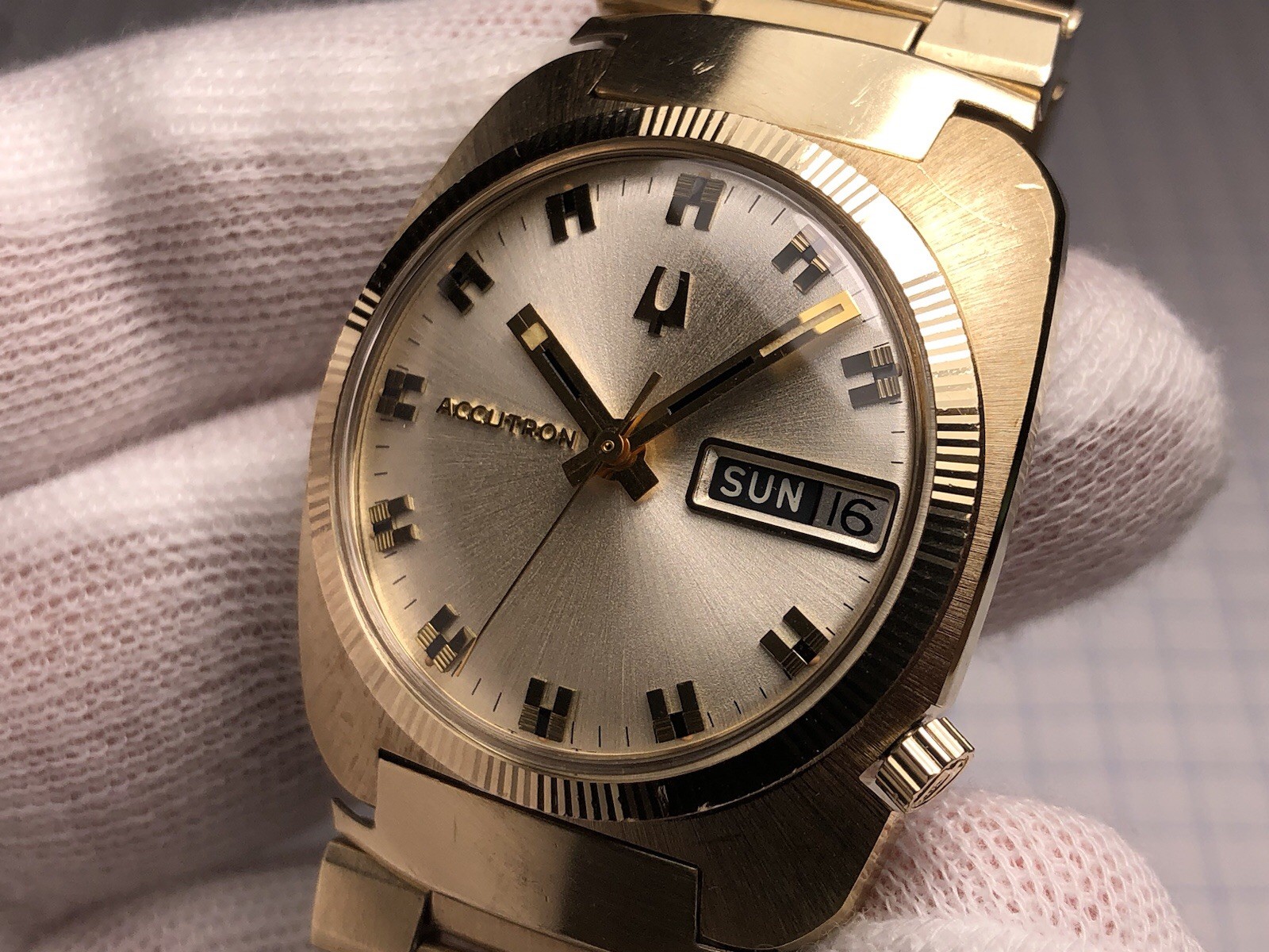 Vintage 1971 Bulova Accutron «AK» Day Date Tuning Fork 2182 Watch w/t Bracelet!