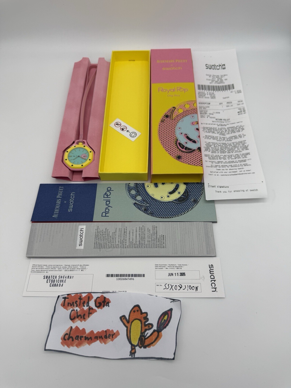 Swatch X AP Royal Pop OTG Roz Pink/Yellow/Blue – Fast Free Ship!