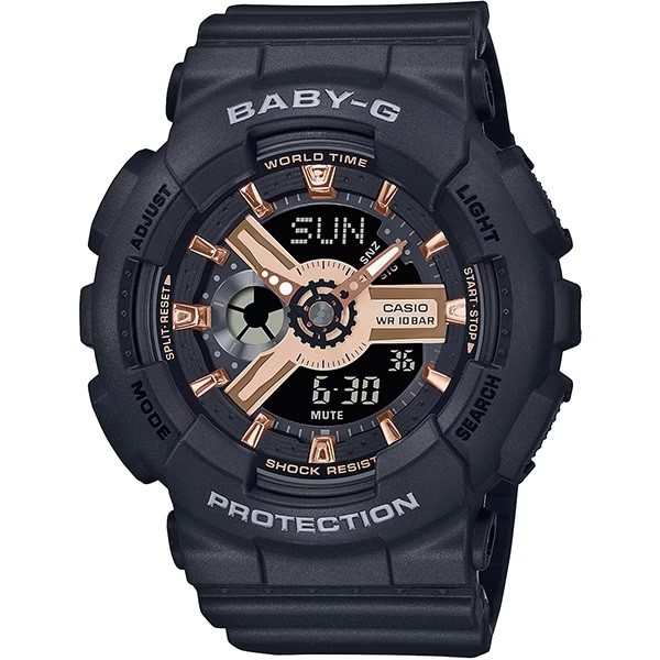 New CASIO BABY G Baby G BA 110XRG 1AJF Black x Pink Gold Women’s Wristwatch