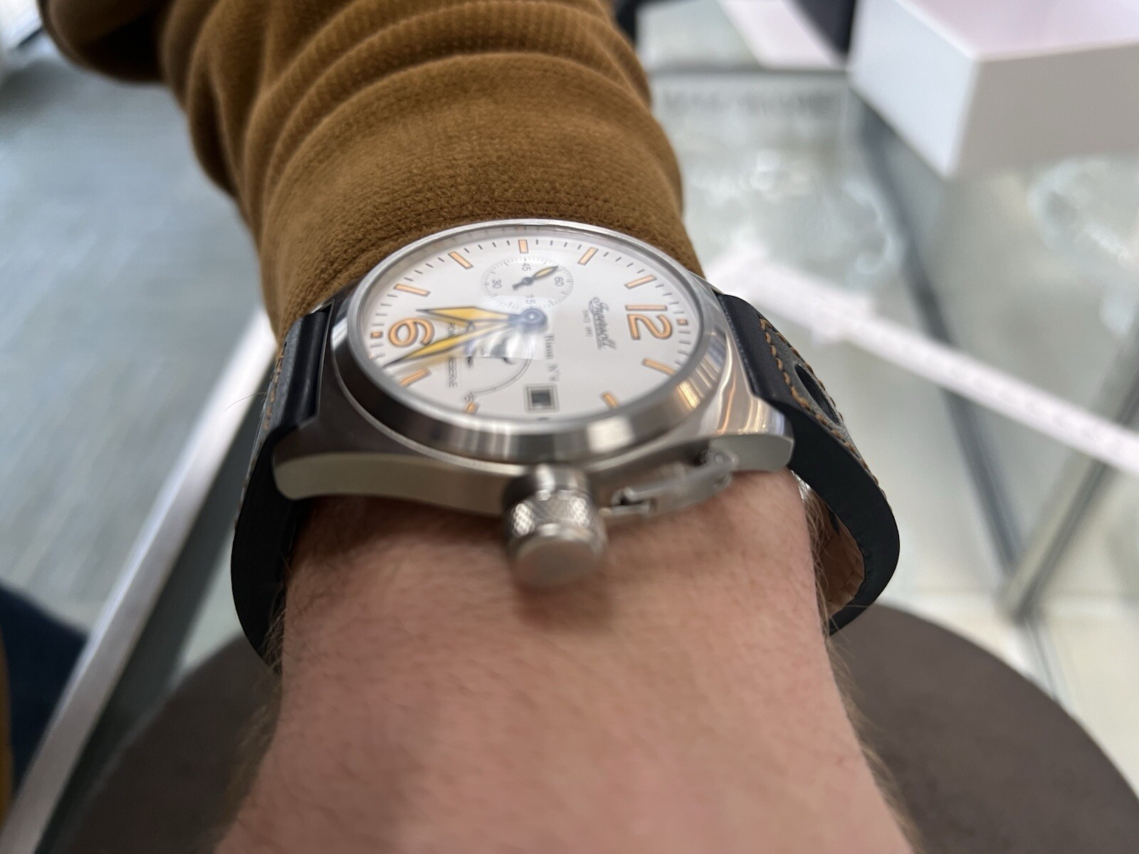 INGERSOLL 1892 Bison No.4 IN1605 Calibre 721 White & Orange Dial Men’s Watch