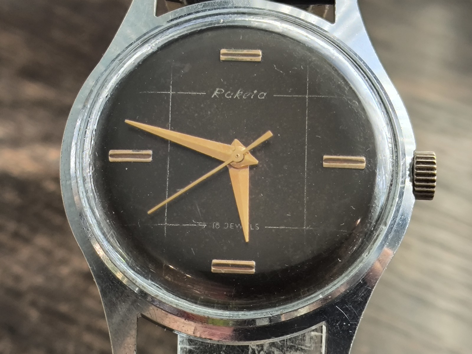 Watch Raketa Baltika Vintage Mechanical rare black dial Soviet USSR Serviced
