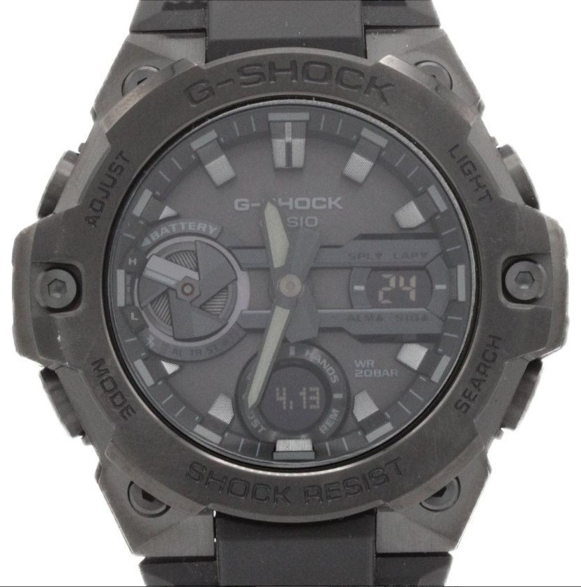 CASIO G-SHOCK G-STEEL GST-B400BB-1AJF Solar Quartz Black Stainless Watch 5657