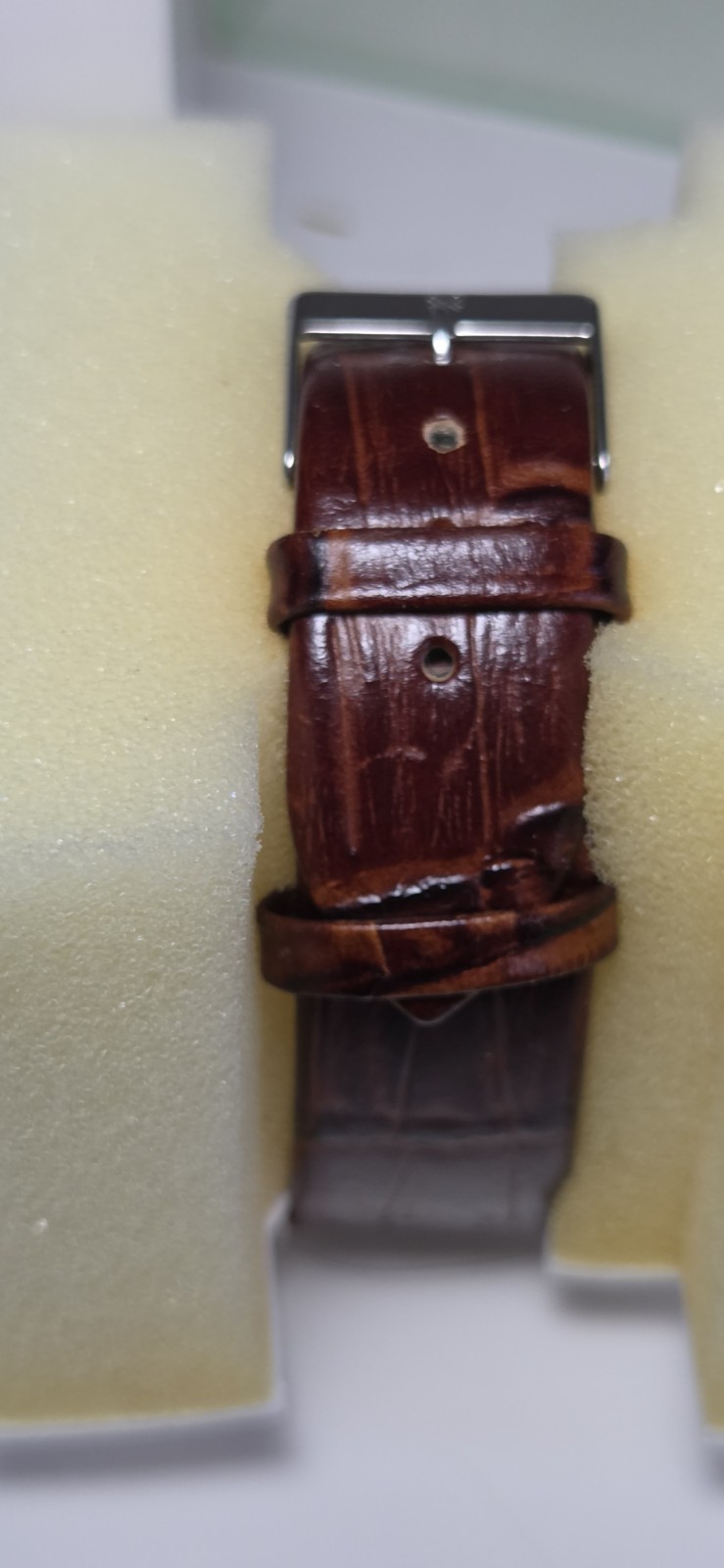 Rare NEW Skagen Ultra Slim Square Watch 182LSLW Brown Leather Date Dial Box…