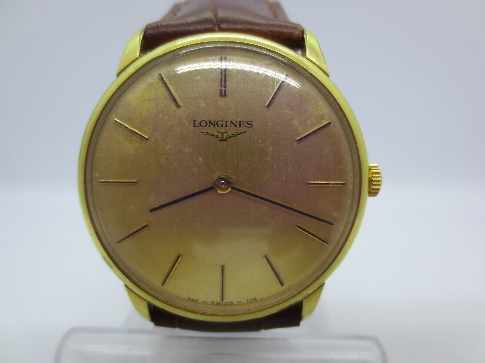 VINTAGE LONGINES L847.4 GOLDPLATED HANDWIND MENS DRESS WATCH