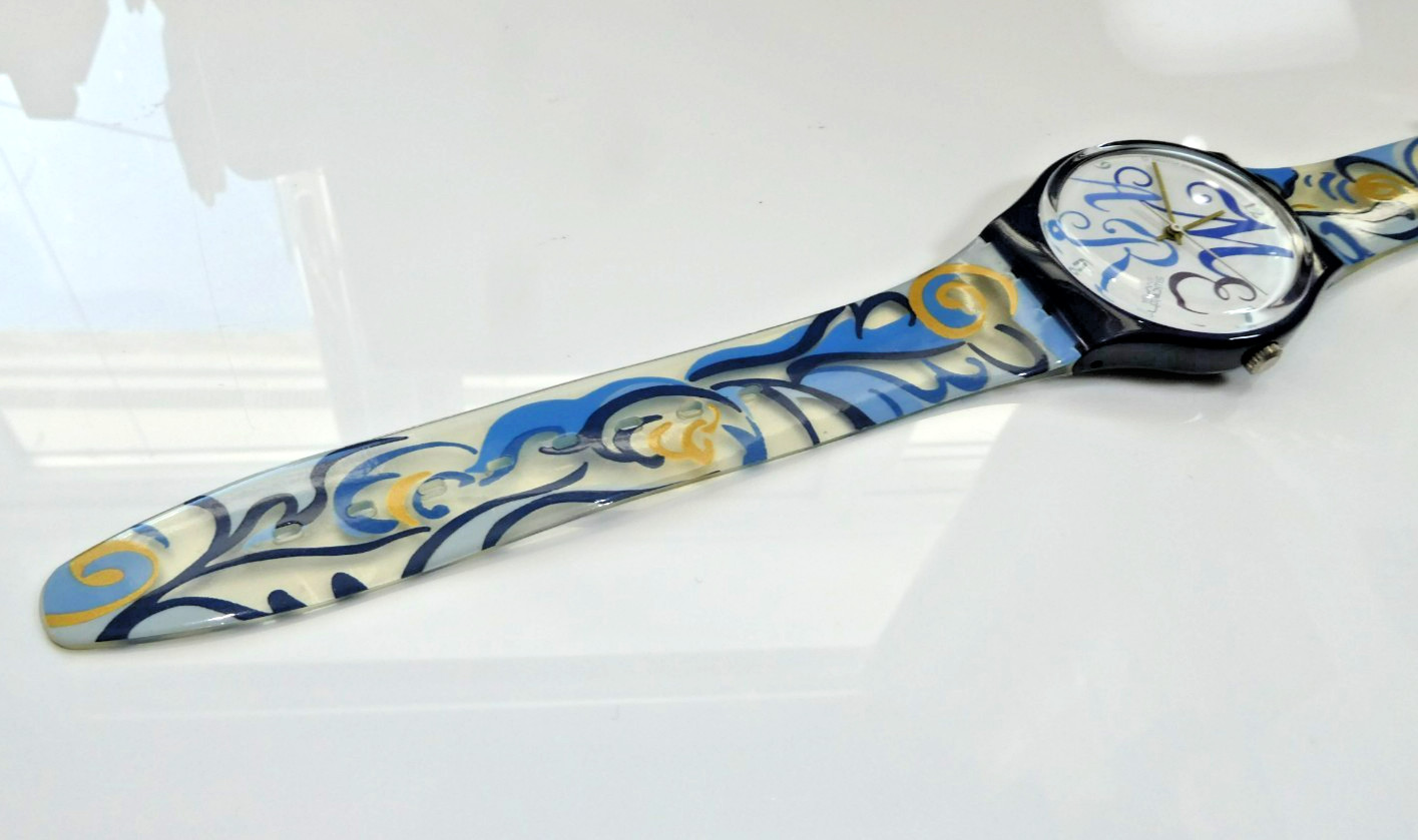 A Superb 1993 SWATCH WATCH GN128 ALGARVE Mint Cond Box Papers New Batt Works