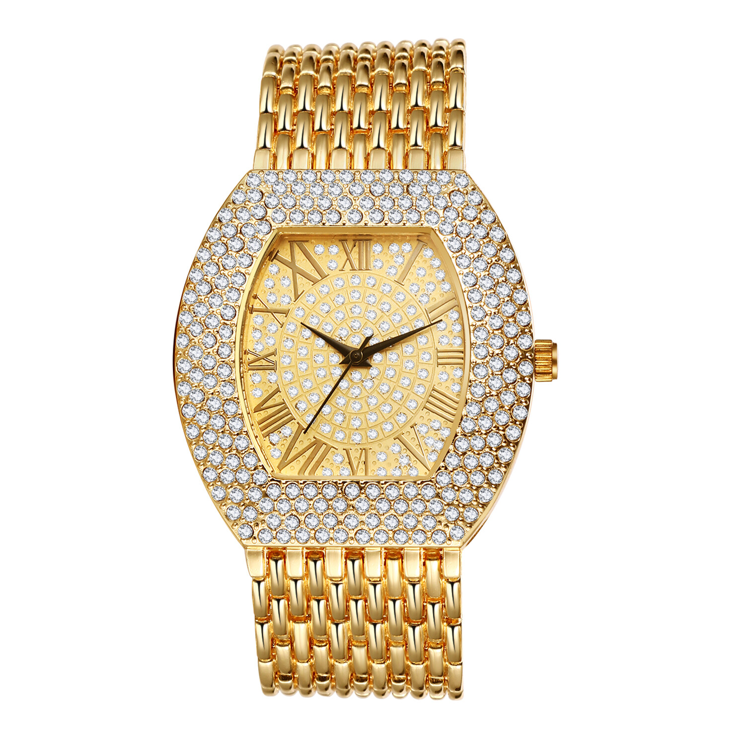 Luxury Womens Bling Bracelet Watch Square Roman Numerals Dial Quartz Dress Watch