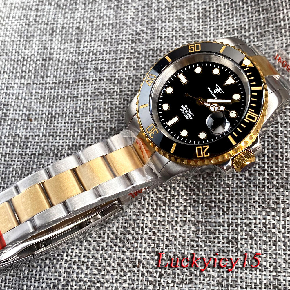 Tandorio 40mm 20ATM Black Dial Japan NH35 Automatic Mens Watch Sapphire Glass