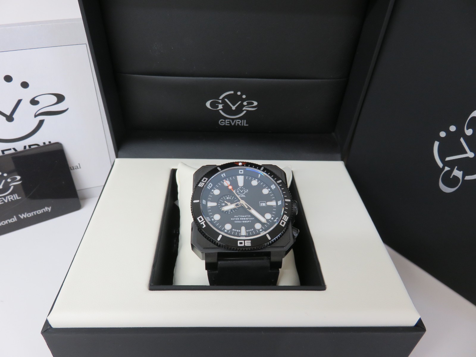GV2 by Gevril Men’s 4554 XO Submarine Swiss Automatic Date Stainless Steel Watch