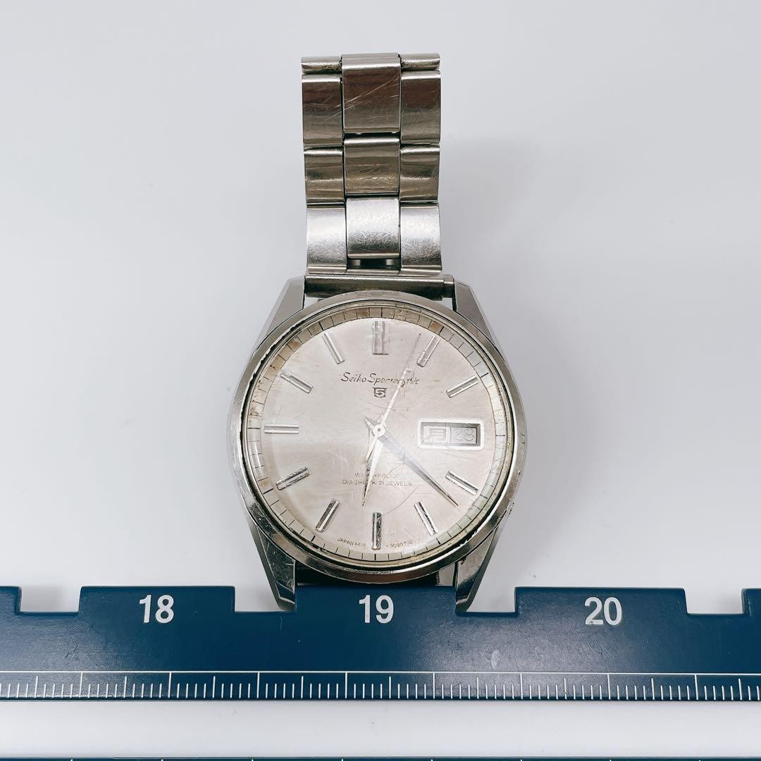 Seiko Sports 5 6619-8060 Automatic Men’s Vintage Silver Watch Japan 073655