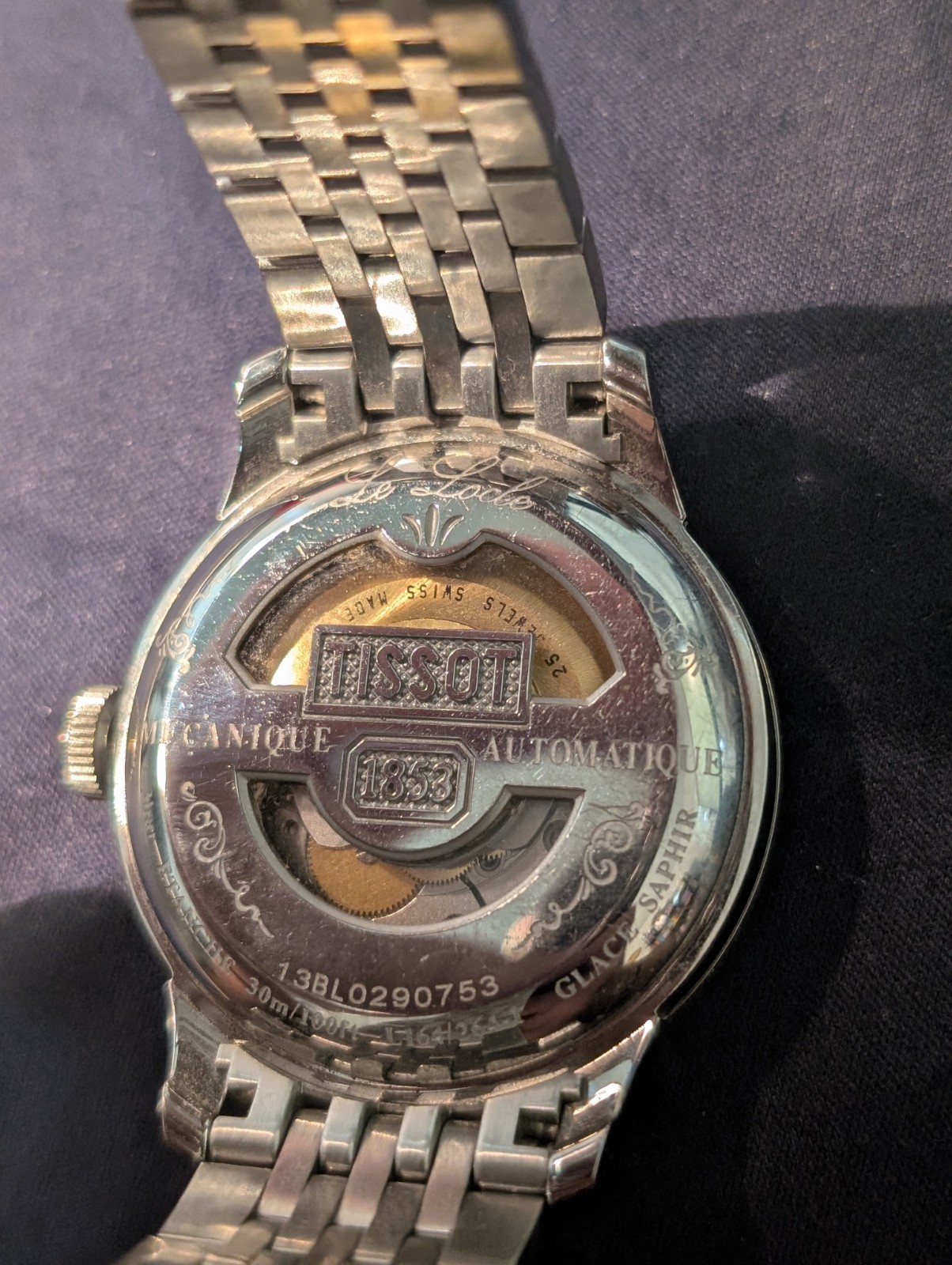 Tissot Le Locle Automatic Black Dial L164/264-1 L264 Bracelet – NEEDS SERVICE