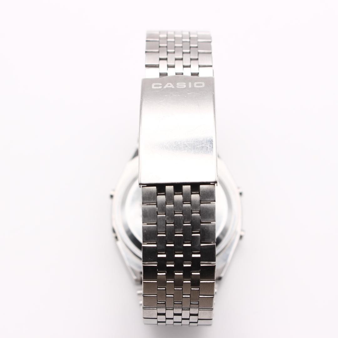Casio Melody Alarm Wristwatch Blue Silver Digital Bracelet Push-Button Deployant