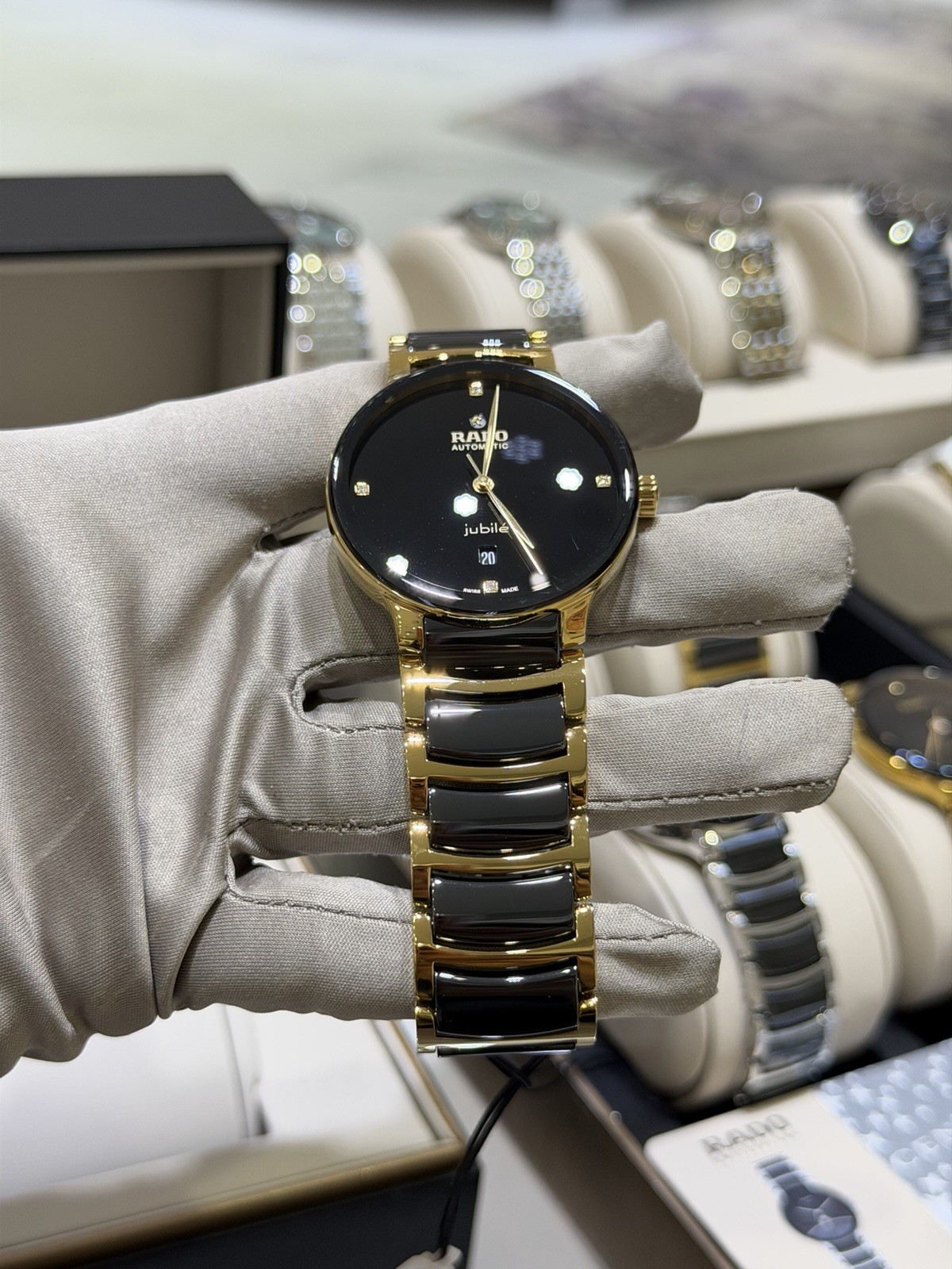 Rado Centrix Automatic Diamond Black Dial Unisex Watch R30008712