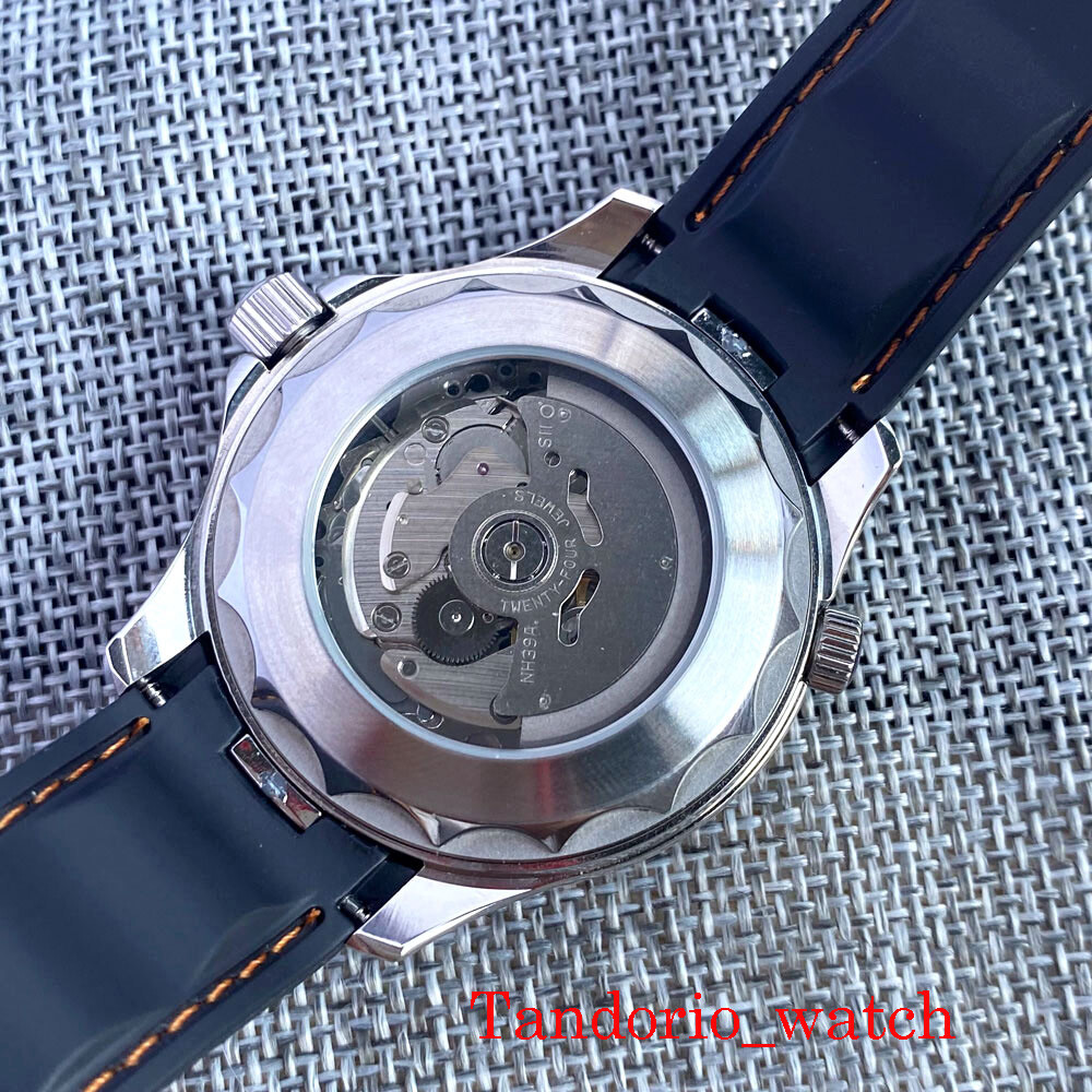 BLIGER 41MM White Dial NH39 Automatic Mens Watch Sapphire Glass Rubber Strap