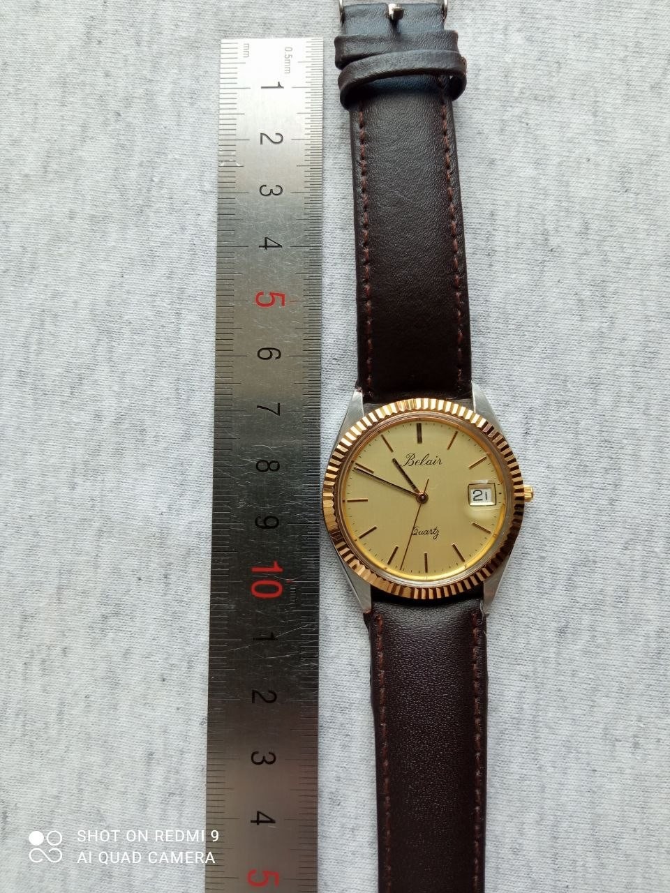 Rare BELAIR Quartz Swiss Parts 7Jewels Two-Tone Date Men’s Watch
