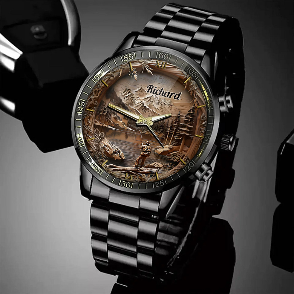 Personalized Fishing Watch Designed, Perfect Gift for Fishing Lovers