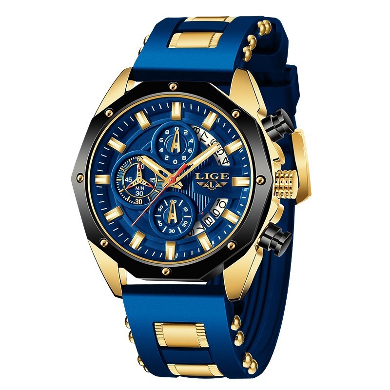 Luxury Men Watch Quartz Date Luminous Chronograph Waterproof Sports Wristwatch