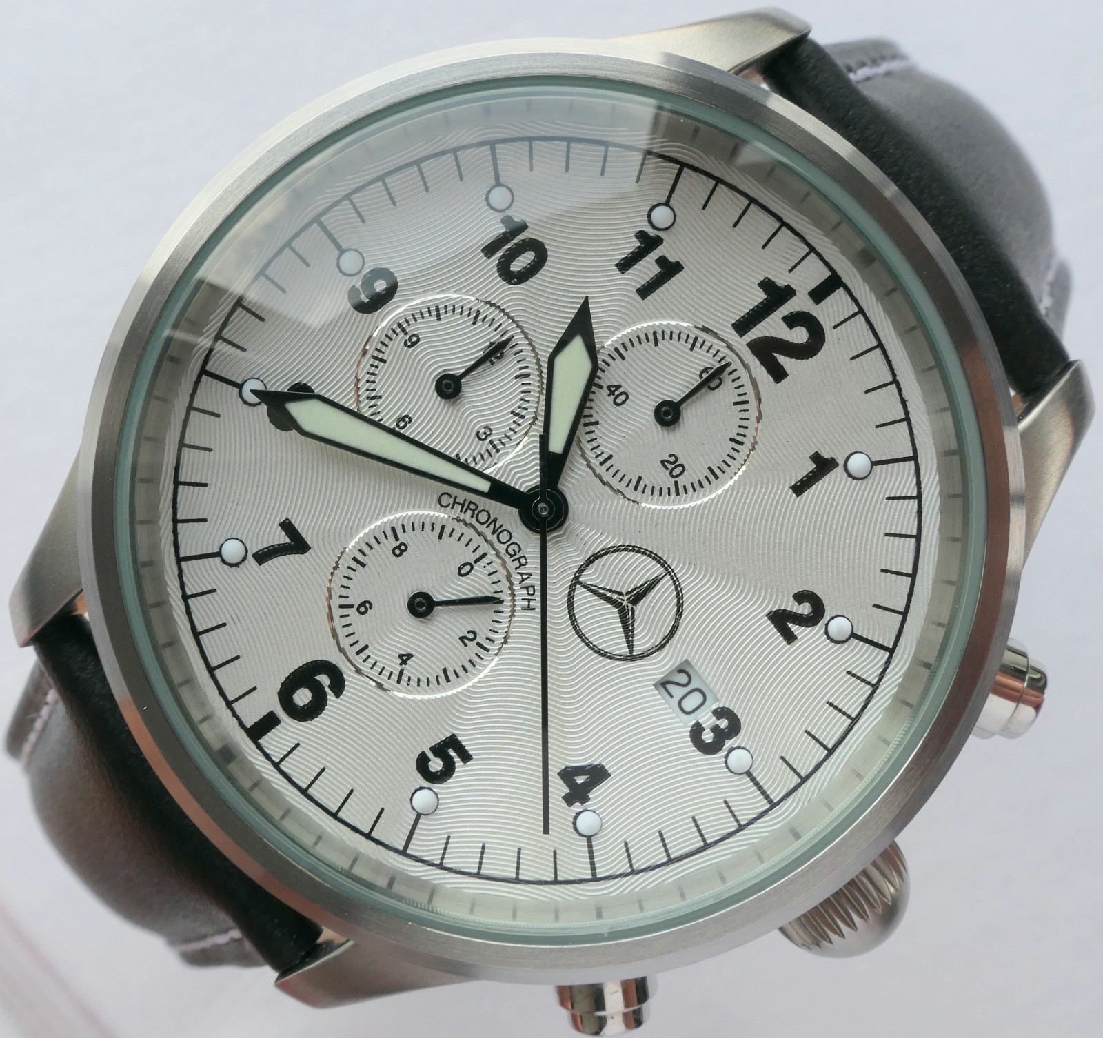 Mercedes Benz Classic Racing Driver Pilot Car Accessory Sport Watch Chronograph