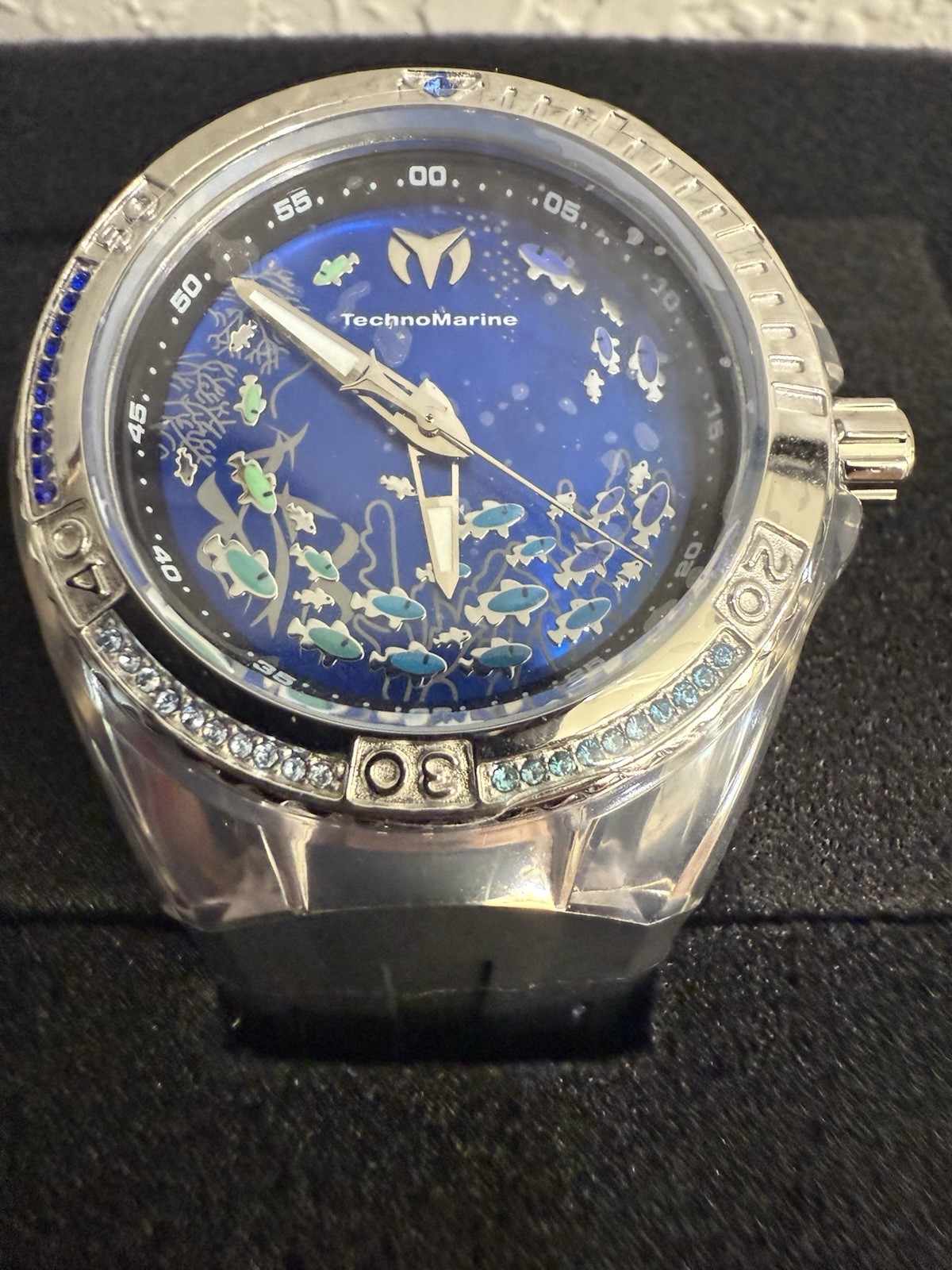 TechnoMarine Cruise Dream Unisex Watch w/MOP Blue Dial 40mm Black TM-125008 New