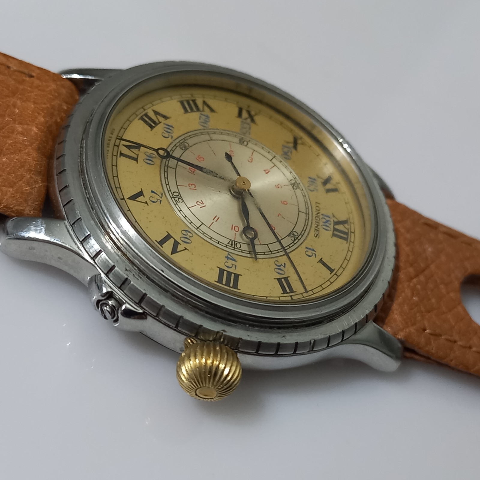 18k/Steel LONGINES Lindbergh Hour Angle Cal L 628.1 Ref 628.5240 (Bezel Missing)