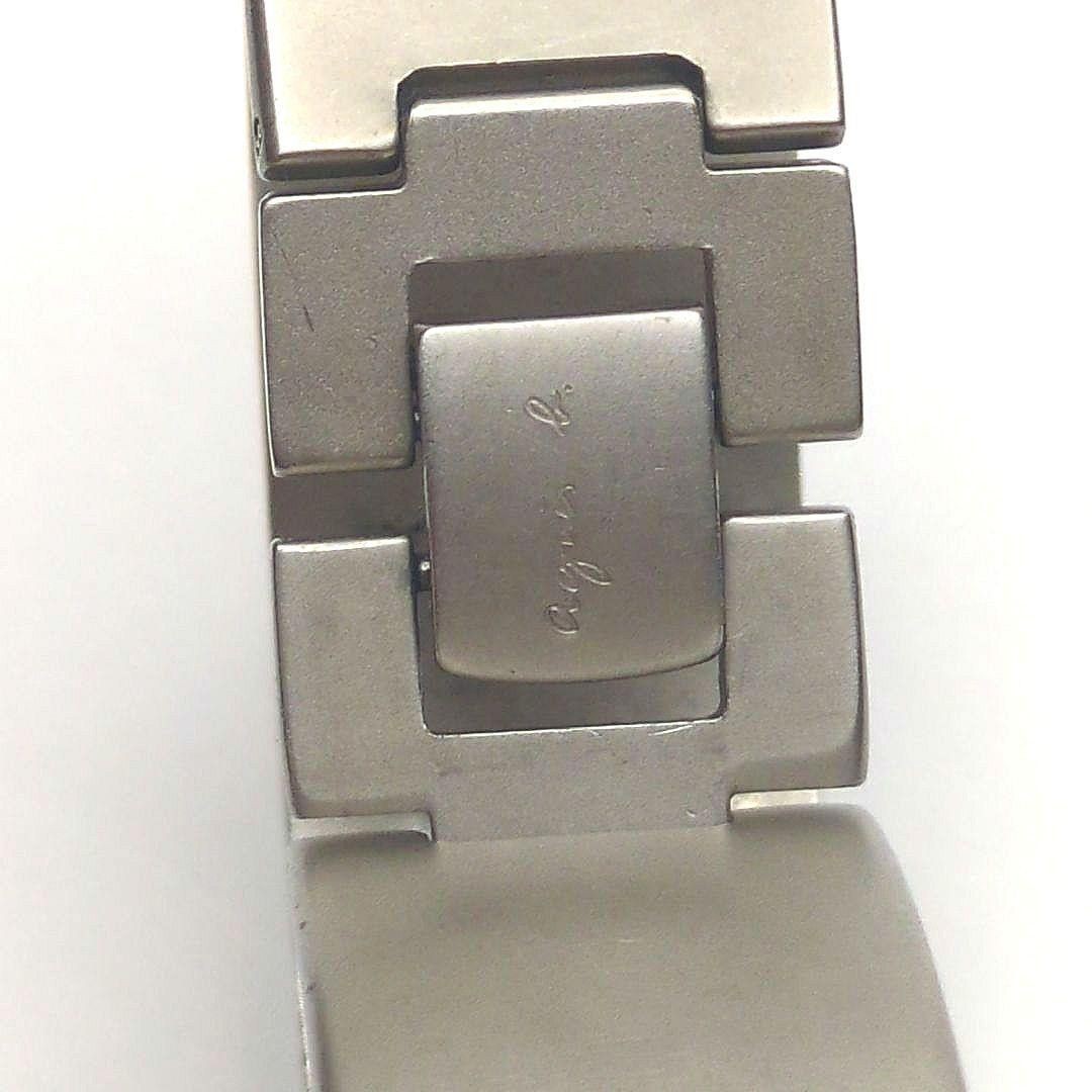 Agnes B. V401-5940 Ladies Quartz Flip-Cover Bangle Watch Silver