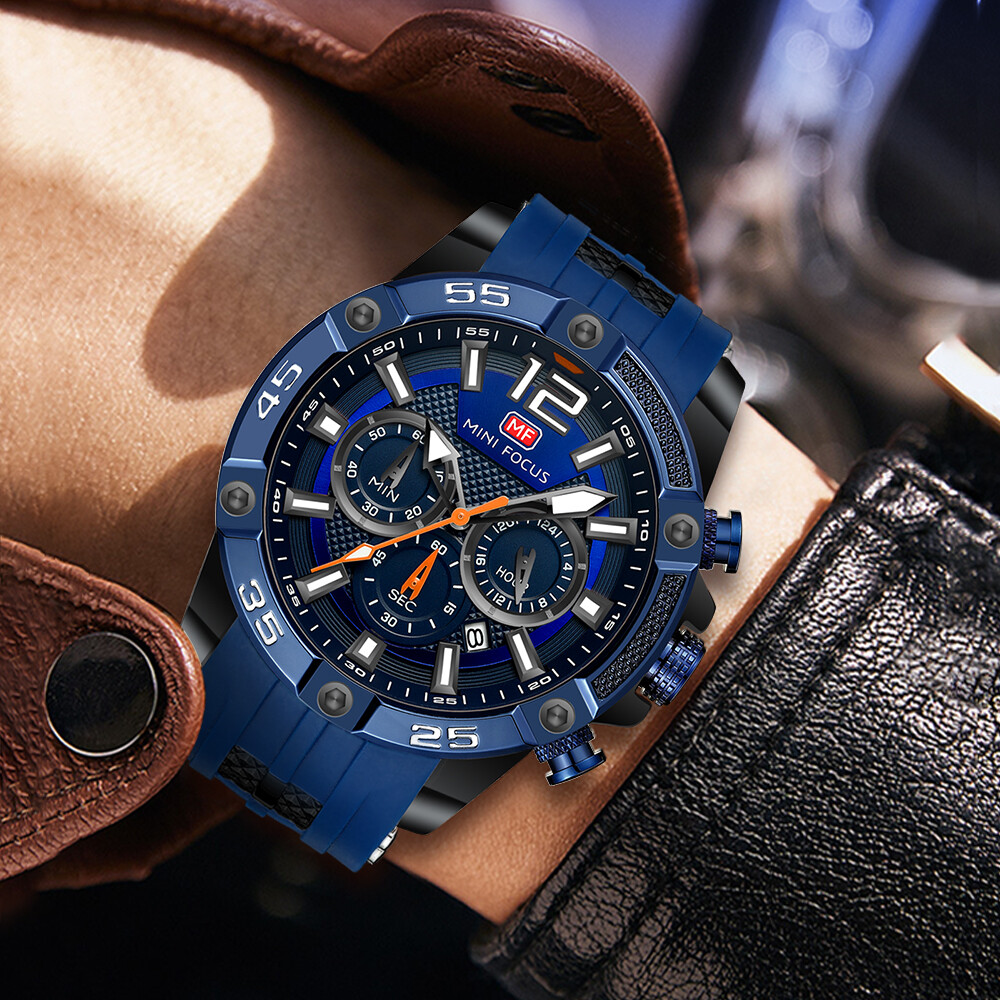 MINI FOCUS Men Watch Multifunction Male Red Wristwatch Fashion Boy Sport Watches