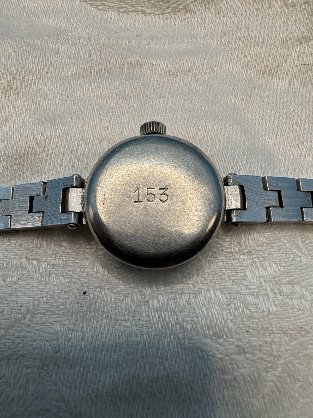 Vintage Soviet Slava Watch, 17 Jewels, Chrome-plated Case & Band, Not working