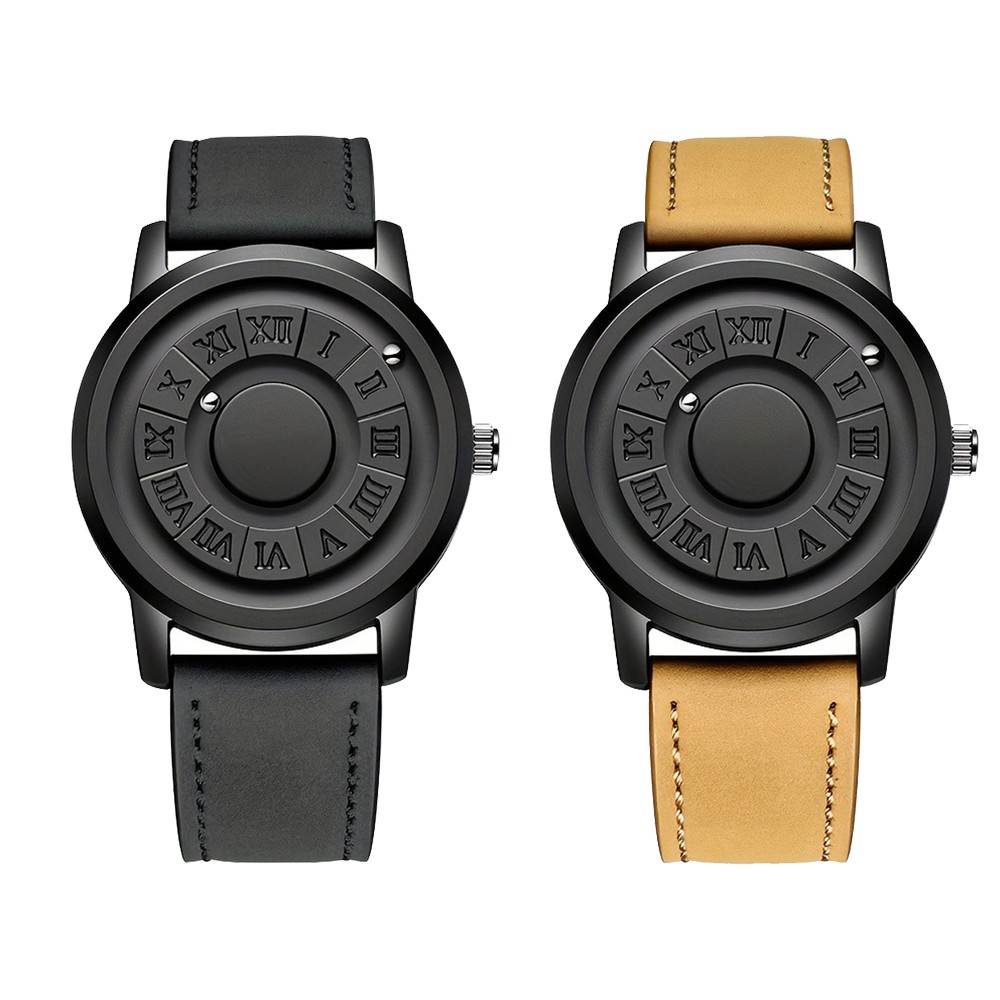 Men Watch Quartz Scrolling Bead Magne 3ATM Waterproof Sport Boy Wristwatch Gift