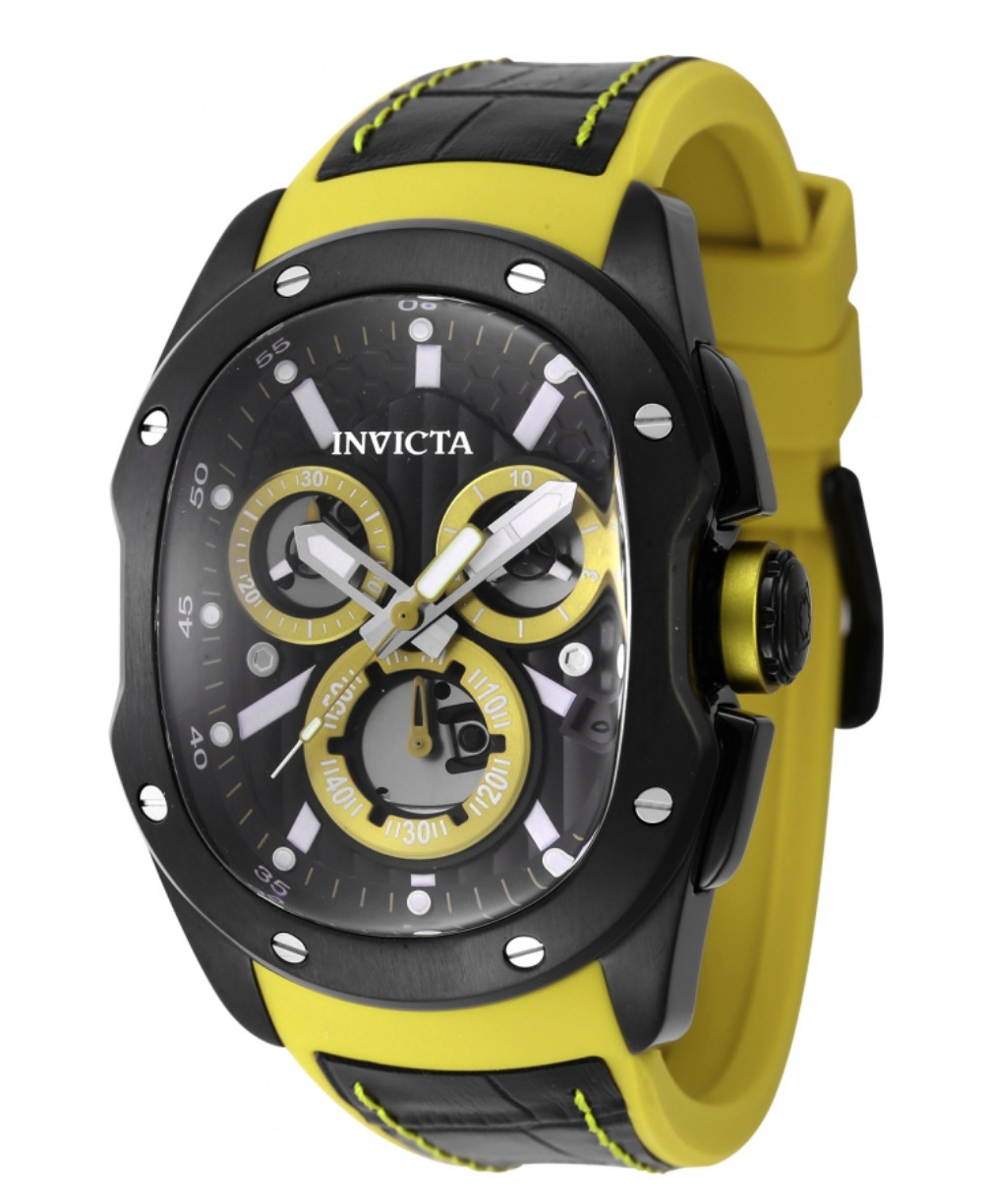Invicta Lupah Revolution 2.0 Men’s 42mm Black & Yellow Swiss Chrono Watch 45439