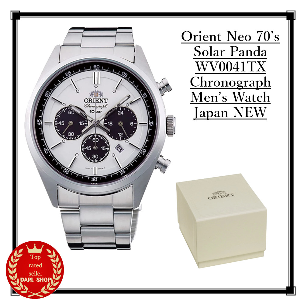 Orient Neo 70’s Solar Panda WV0041TX Chronograph Men’s Watch Japan NEW