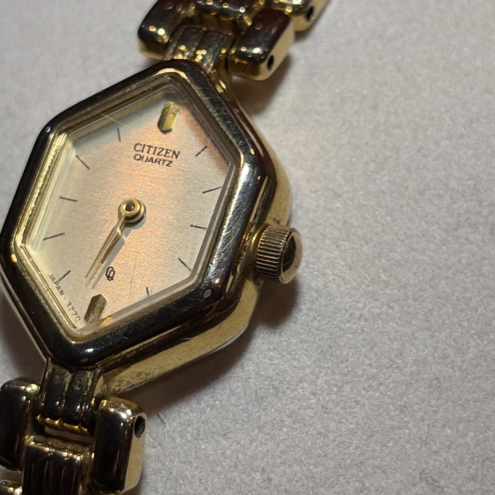 Citizen Women 3220-S24442 Fashion Gold Tone Hexagonal Quartz Analog Watch