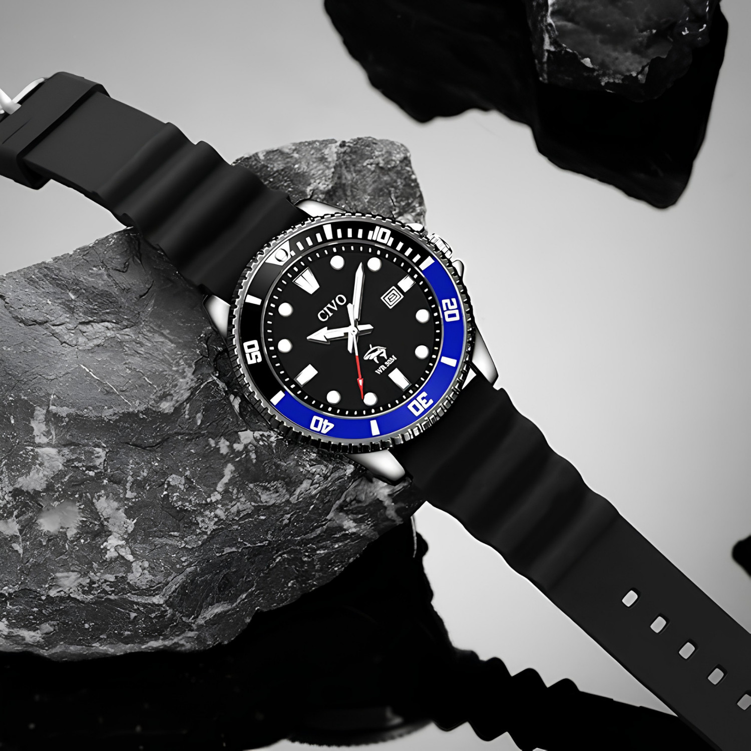 Mens Sport Watch Waterproof Analog Luminous Date Silicone Strap Outdoor Casual