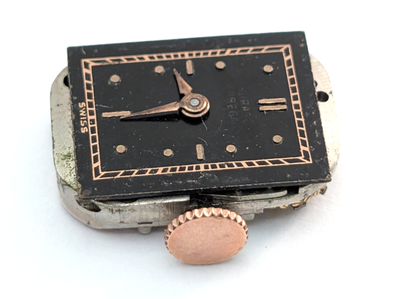 Vintage GIRARD PERREGAUX 17j Black Dial Ladies Watch Movement 11mm PARTS REPAIR