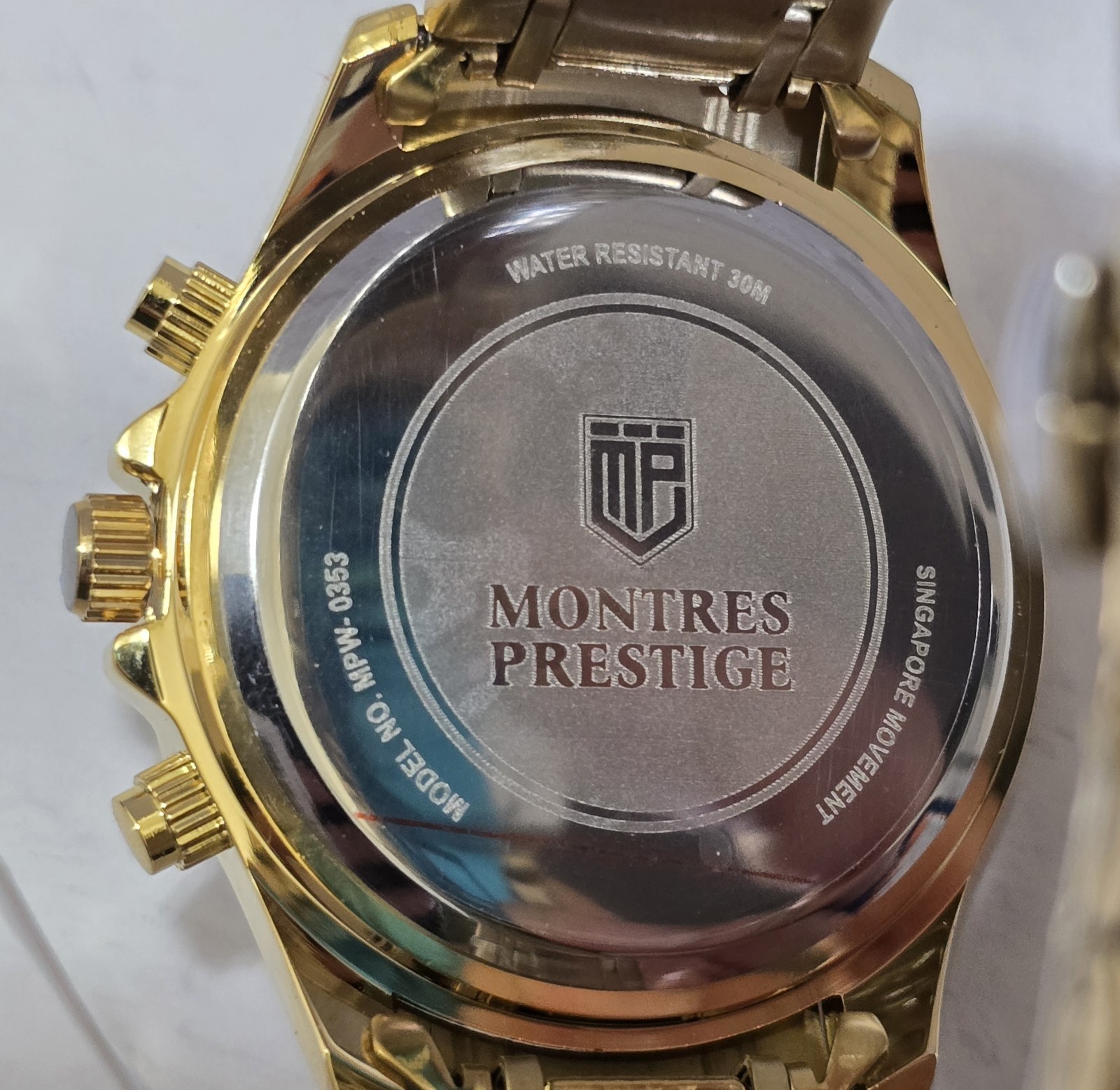 Montres Prestige X Invicta Men’s Watch 44.5mm Gold Blue MPW-0353 Brand New