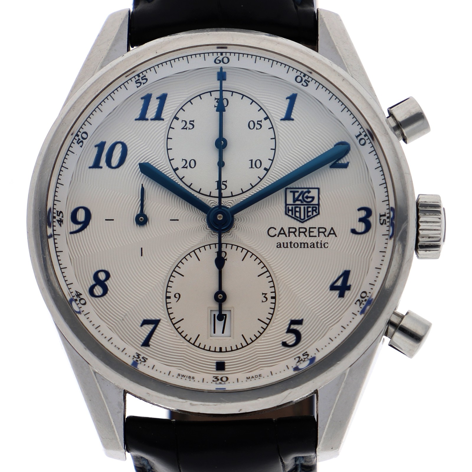 TAG HEUER GAS2111 Carrera Heritage WATCH Silver SS/leather AT
