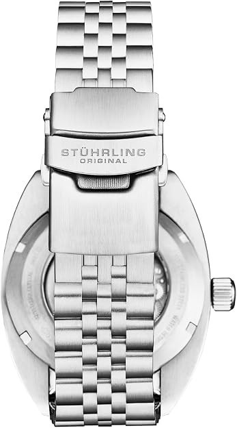 Stuhrling Depthmaster 1008 Swiss Automatic Diver Tonneau Shape Jubilee Bracelet