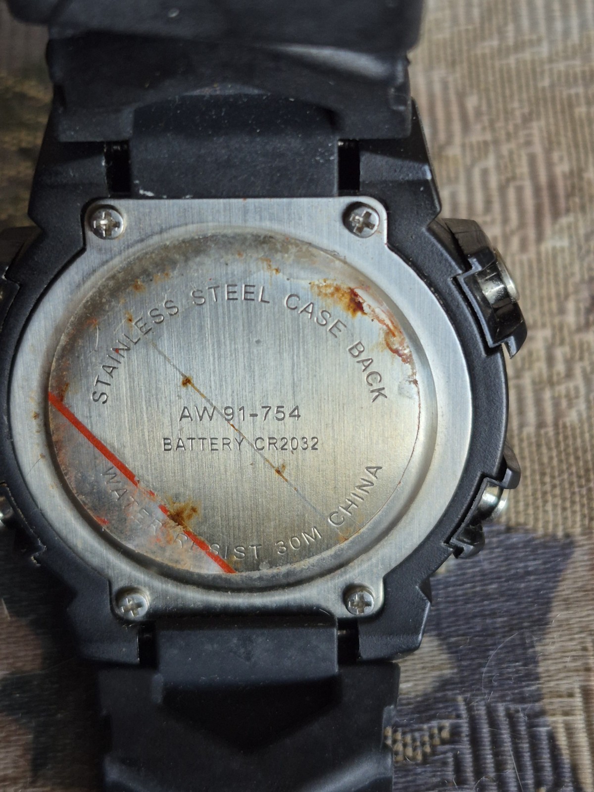 Digital Solar Lithium Watch AW 91-754 3BAR Water Resistant Black Sport Running