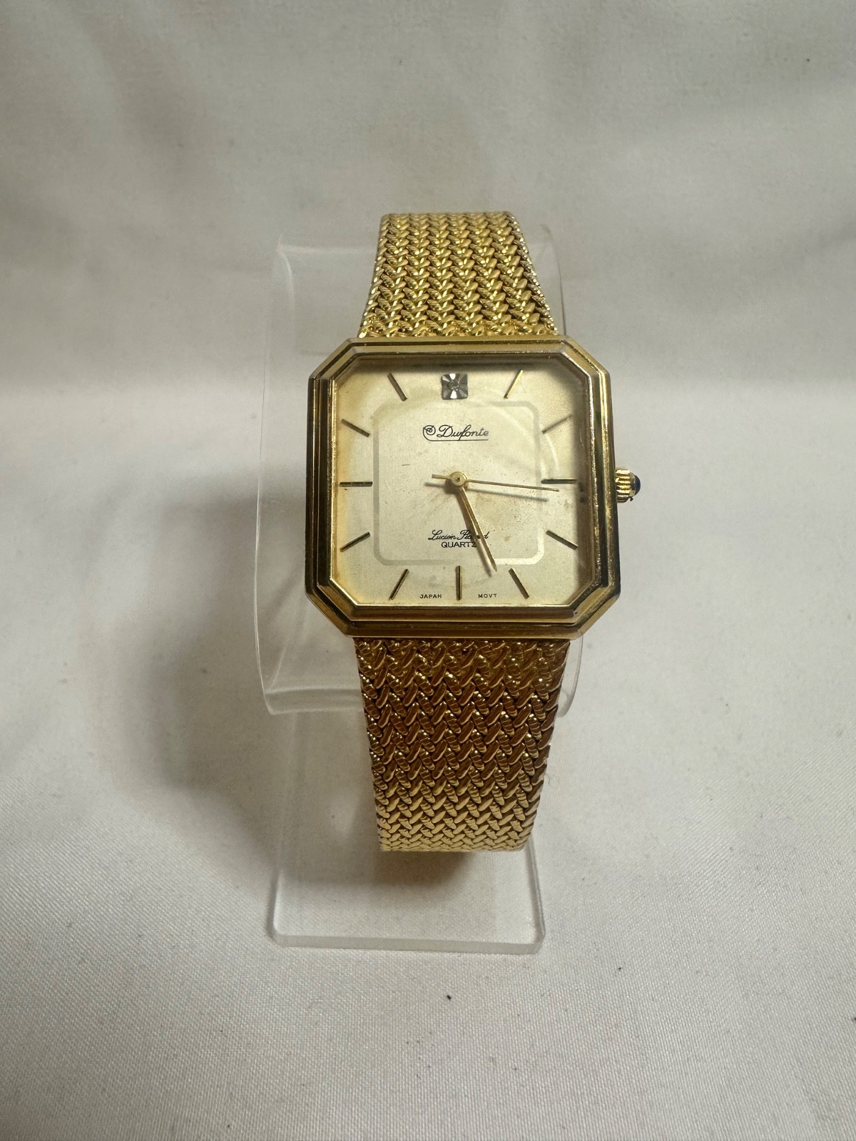 Vintage 1980’s Gold Tone Dufonte Quartz Watch by Lucien Piccard, Japan Movement
