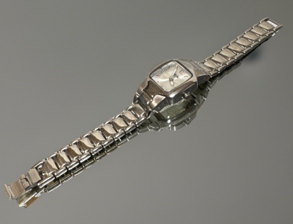 Xhilaration W371 Women’s Quartz Square Wristwatch Silver Dial Steel Bracelet