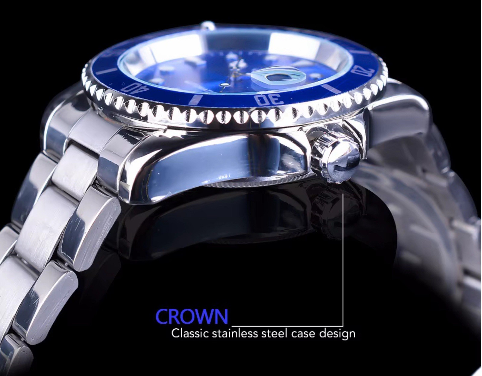 Luxury Mens Stainless Steel Automatic Winner Waterproof Watch Great Gift Idea