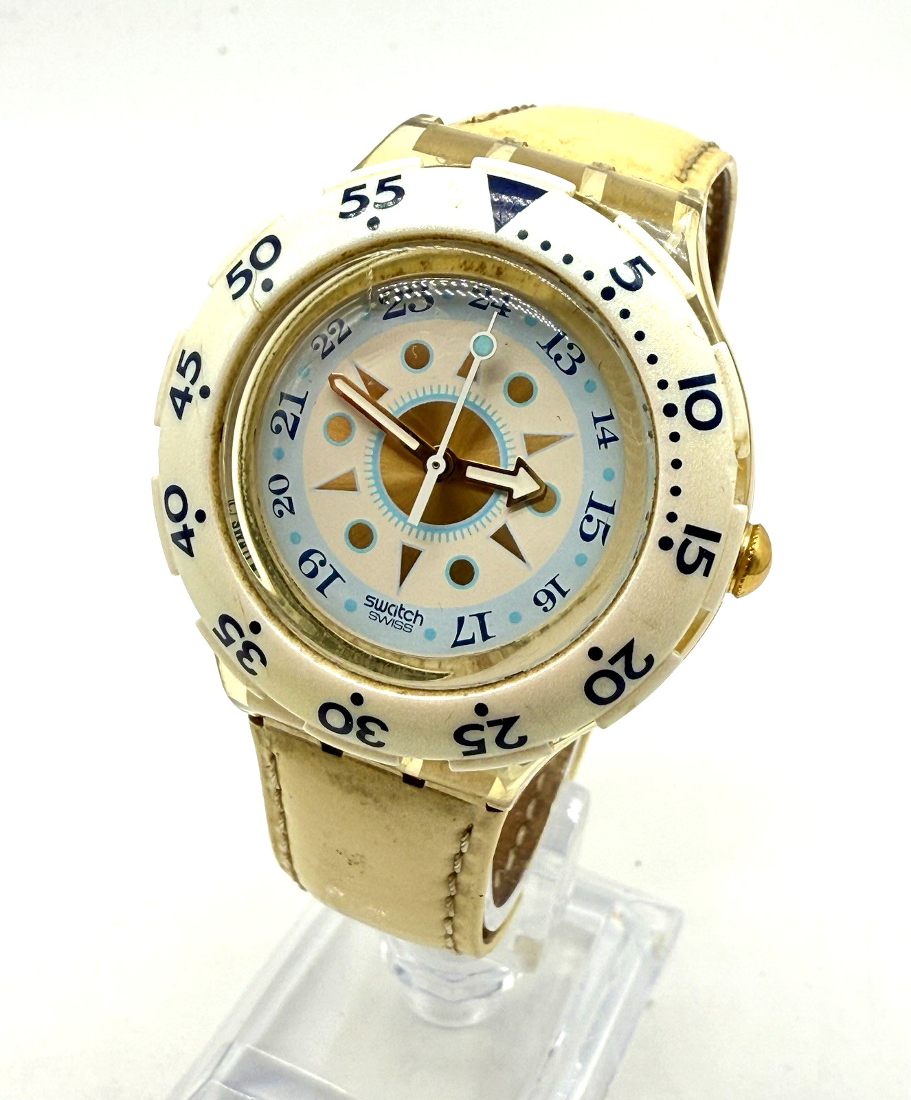 Vintage SWATCH 1996 Olympics Scuba 200 CREME DE LA CREME SDK126 Working Battery