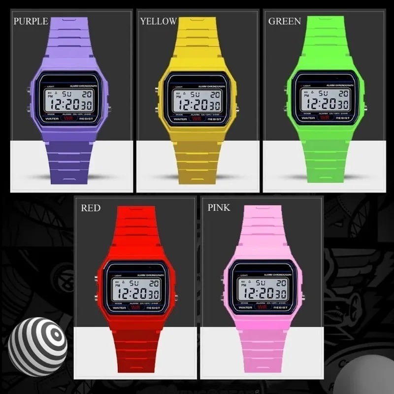 F 91W Classic Digital Resin Strap Watch Stopwatch Chronograph Sport Unisex Men..