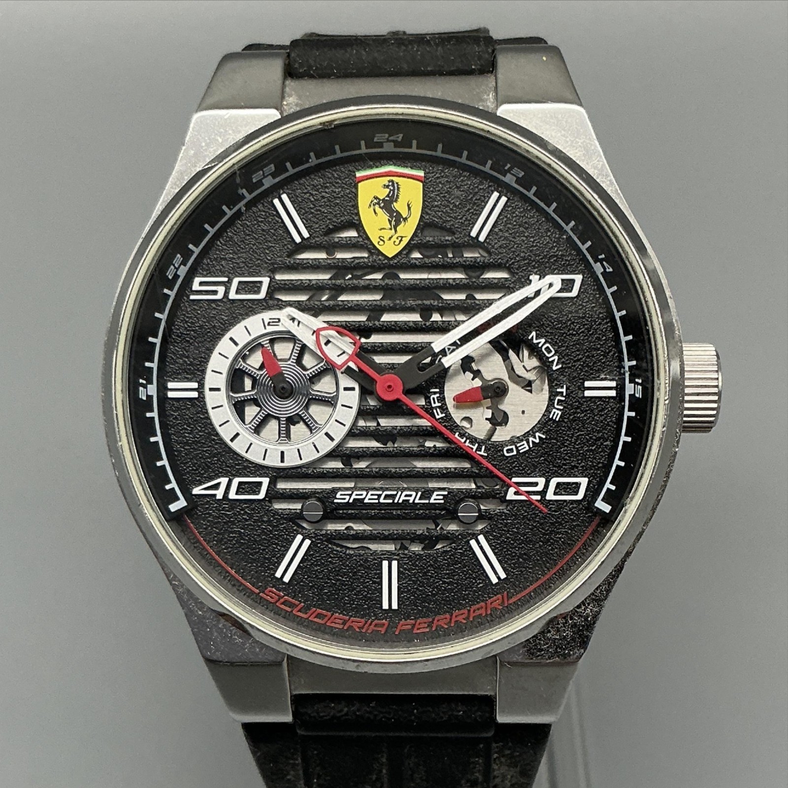 Scuderia Ferrari Speciale Mens Watch 44mm Stainless Mutli 0830429 New Battery