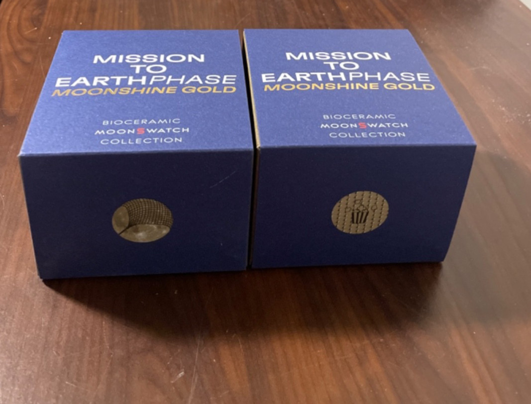 Set of swatch mission to earthphase moonshine gold corn moon and sturgeon moon