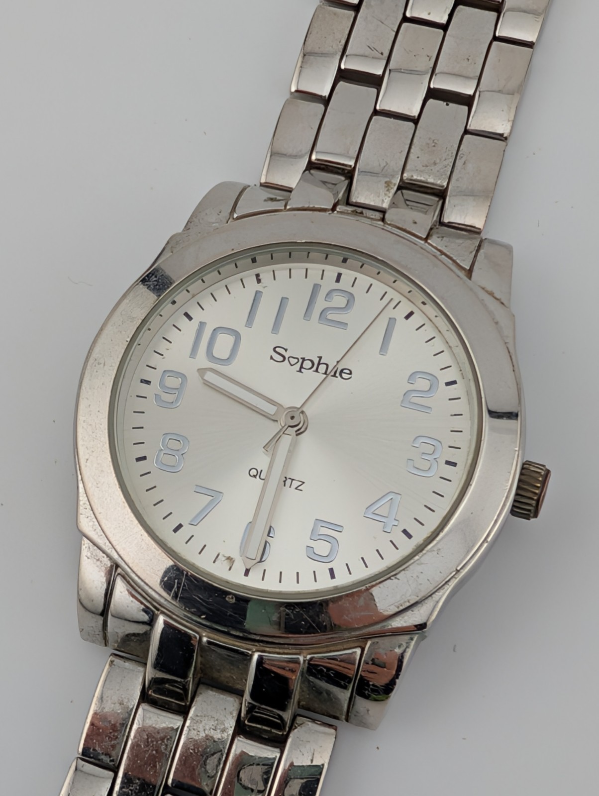 Sophie Watch Women 40mm Silver Case 7″ Band- New Battery